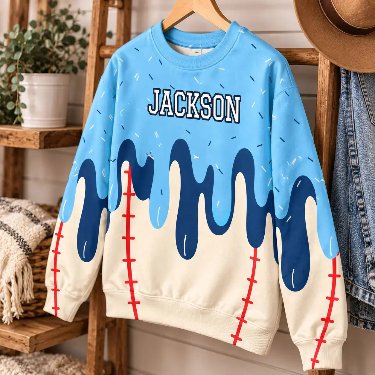 UglySweaterIceCreamDripPersonalizedSportGift 3