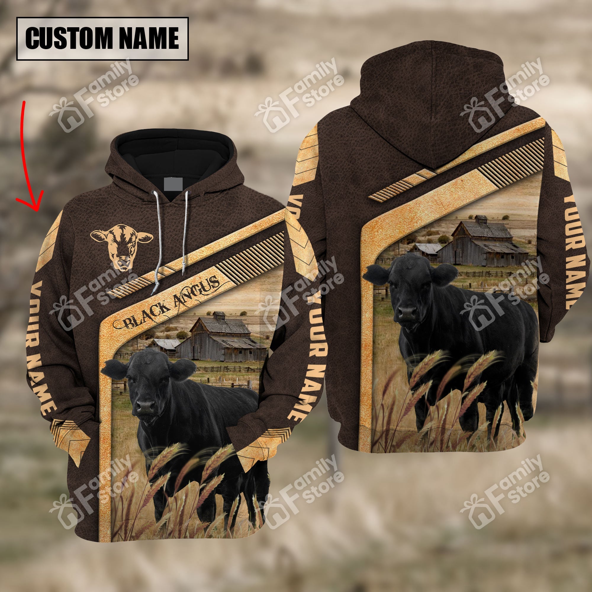 Personalized Uni Black Angus On The Meadow Hoodie