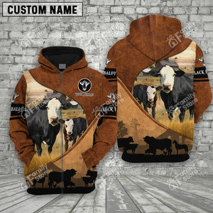 Personalized Uni Black Baldy Farming Dark Brown Hoodie