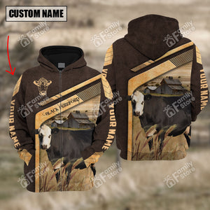 Personalized Uni Black Hereford On The Meadow Hoodie