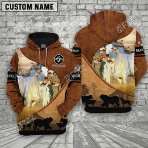 Personalized Uni Brahman Farming Dark Brown 3D Hoodie