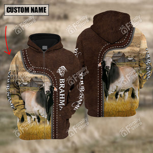 Personalized Uni Brahman Farming Leather Pattern 3D Hoodie