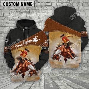 Personalized Uni Bronc Riding Printed 3D Black Hoodie