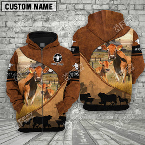 Personalized Uni Jersey Farming Dark Brown 3D Hoodie