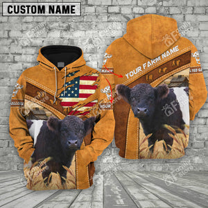 Personalized Name 3D Uni Belted Galloway Flag Hoodie