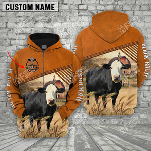 Personalized Name Uni Black Baldy Barn Farm 3D Hoodie