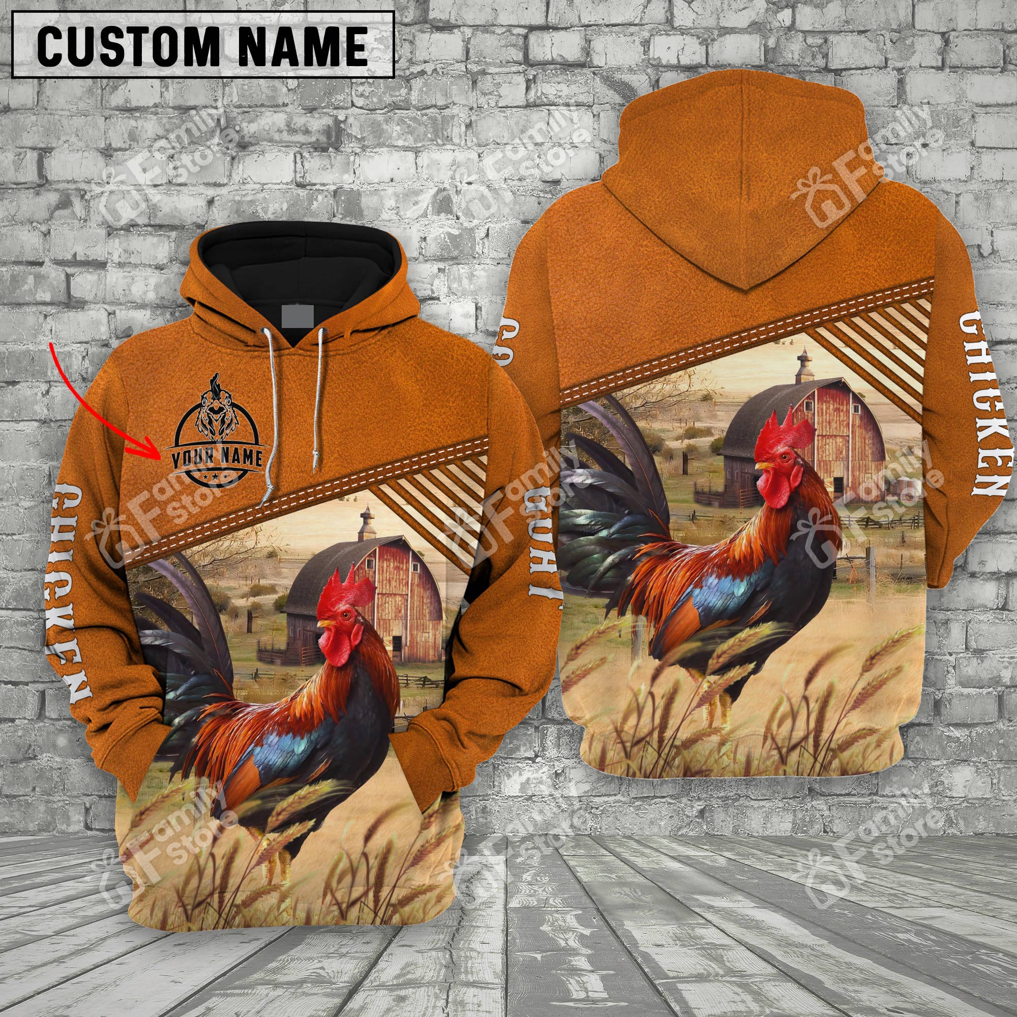 Personalized Name Uni Chicken Barn Farm 3D Hoodie