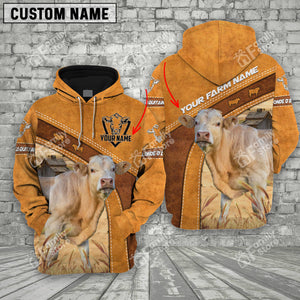 Personalized Name Uni Farm Blonde D'Aquitaine Cattle Hoodie