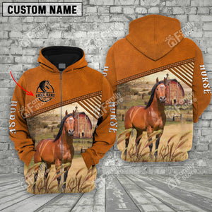 Personalized Name Uni Horse Barn Farm 3D Hoodie