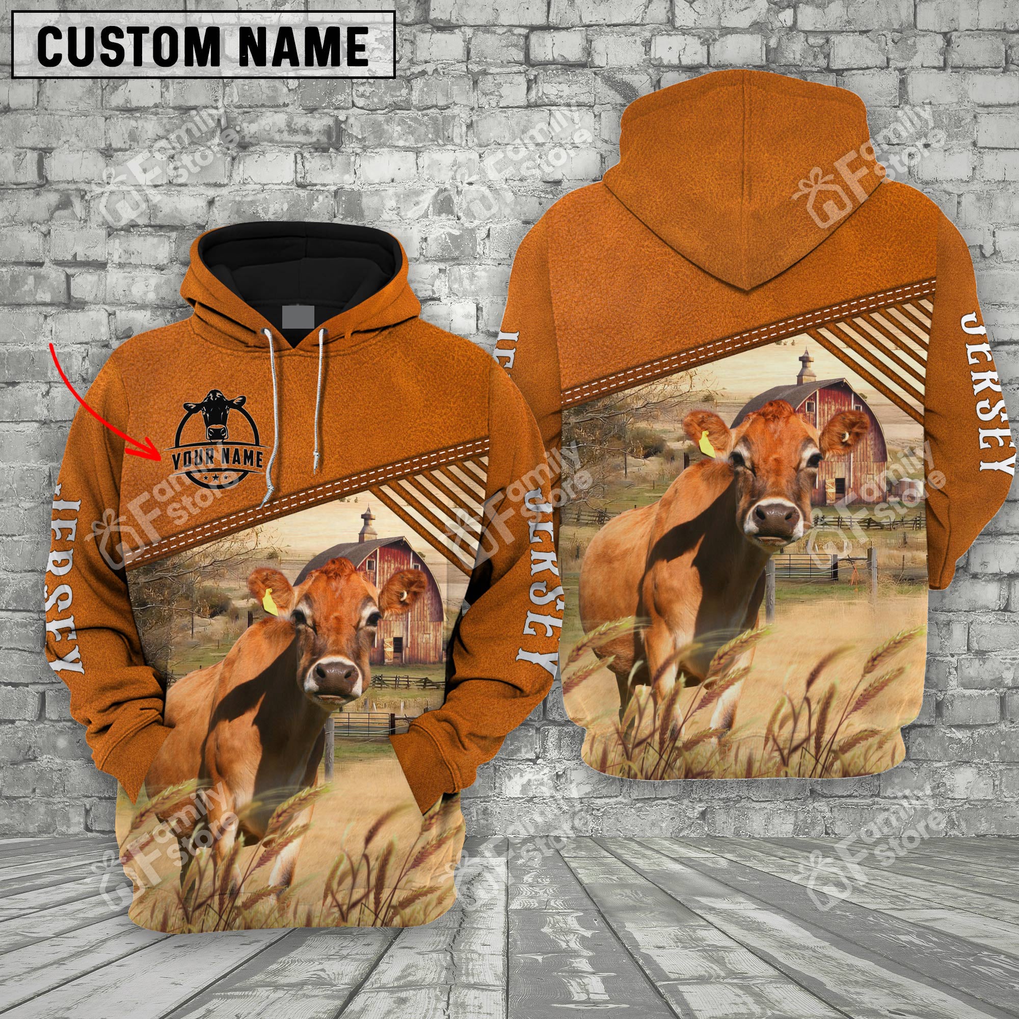 Personalized Name Uni Jersey Barn Farm 3D Hoodie