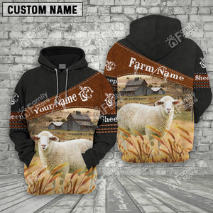 Personalized Uni Sheep On Farm Printed 3D Black Hoodie