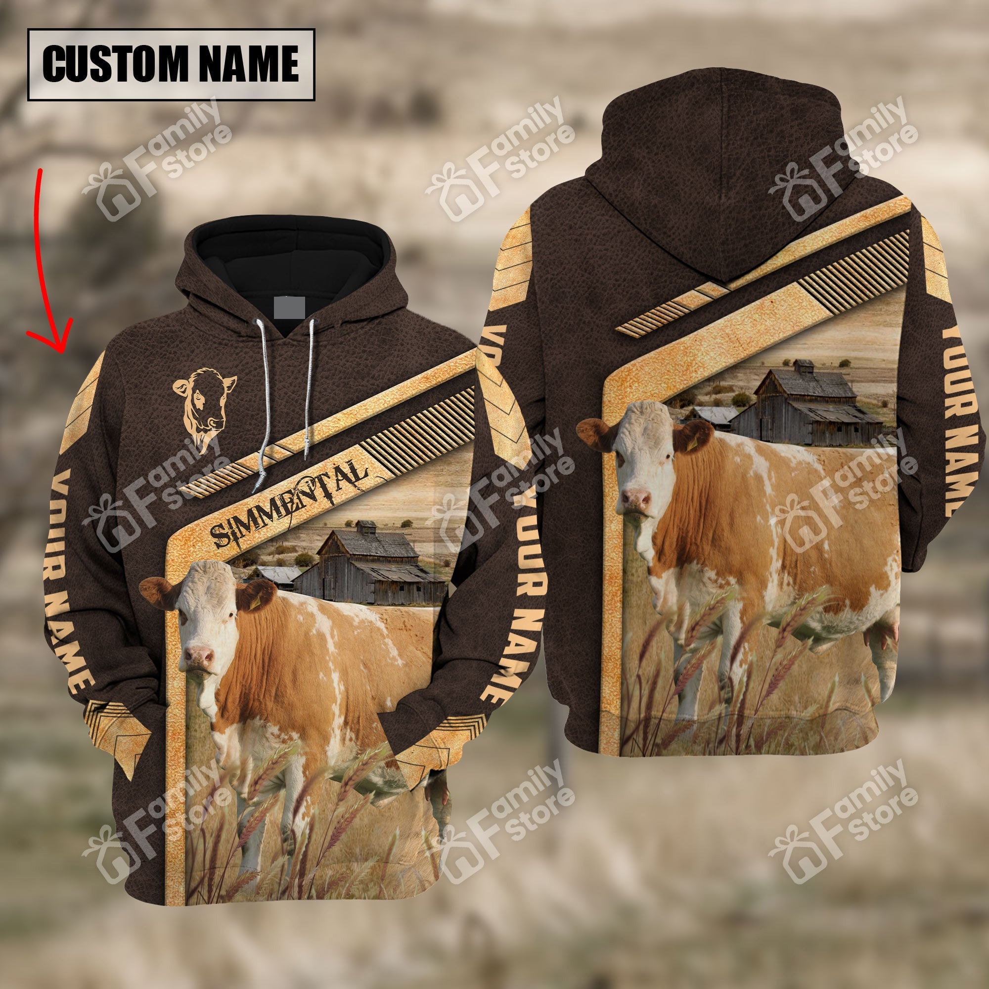 Personalized Uni Simmental On The Meadow Hoodie