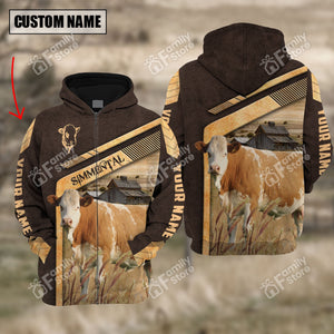 Personalized Uni Simmental On The Meadow Hoodie