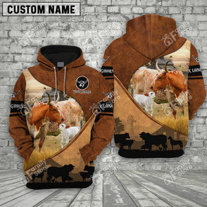 Personalized Uni Texas Longhorn Farming Dark Brown 3D Hoodie