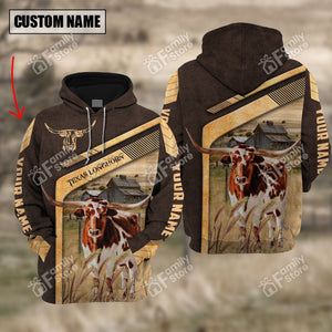 Personalized Uni Texas Longhorn On The Meadow Hoodie