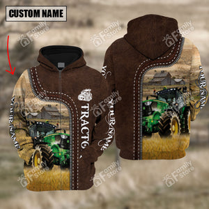 Personalized Uni Tracto Farming Leather Pattern 3D Hoodie