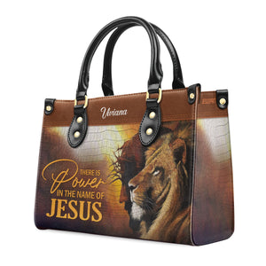 Unique Personalized Leather Handbag - There Is Power In The Name Of Jesus