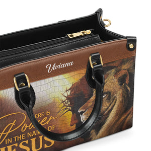 Unique Personalized Leather Handbag - There Is Power In The Name Of Jesus