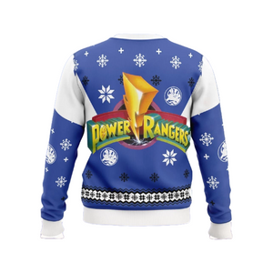 Mighty Morphin Power Rangers Blue - Costume Ugly Christmas Sweater