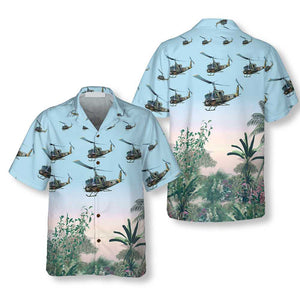 Us Army Helicopter Hawaiian Shirt, Tropical Helicopter Shirt