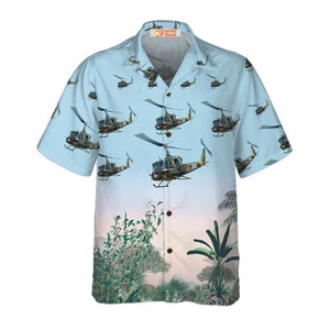 Us Army Helicopter Hawaiian Shirt, Tropical Helicopter Shirt