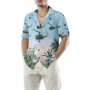 Us Army Helicopter Hawaiian Shirt, Tropical Helicopter Shirt