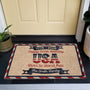 Usa250ThBirthdayFauxYarnPattern PersonalizedDoormat1