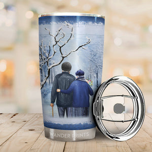 Couple Gifts, Birthday Gifts, Anniversary Gift, Grandparents Day Gifts - I Wish I Could Turn Back The Clock Winter, Old Couple Gift, Custom Tumbler, Travel Cup, Insulated 20oz Tumbler