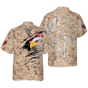 Veteran Proud US Desert Marine Camouflage Hawaiian Shirt