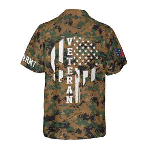 Veteran Proud US Marine Camouflage Hawaiian Shirt