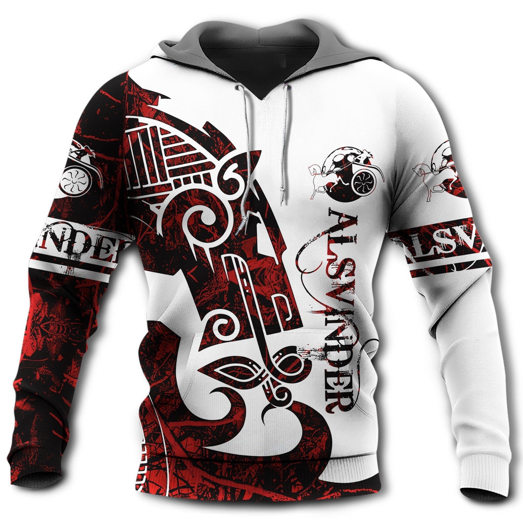 Viking Alsvinder Legend Red And White Style - Hoodie