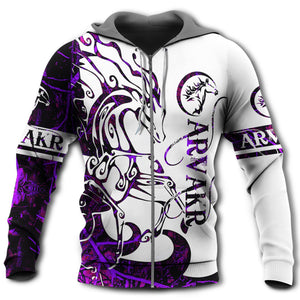 Viking Arvakr Legend Purple And White - Hoodie