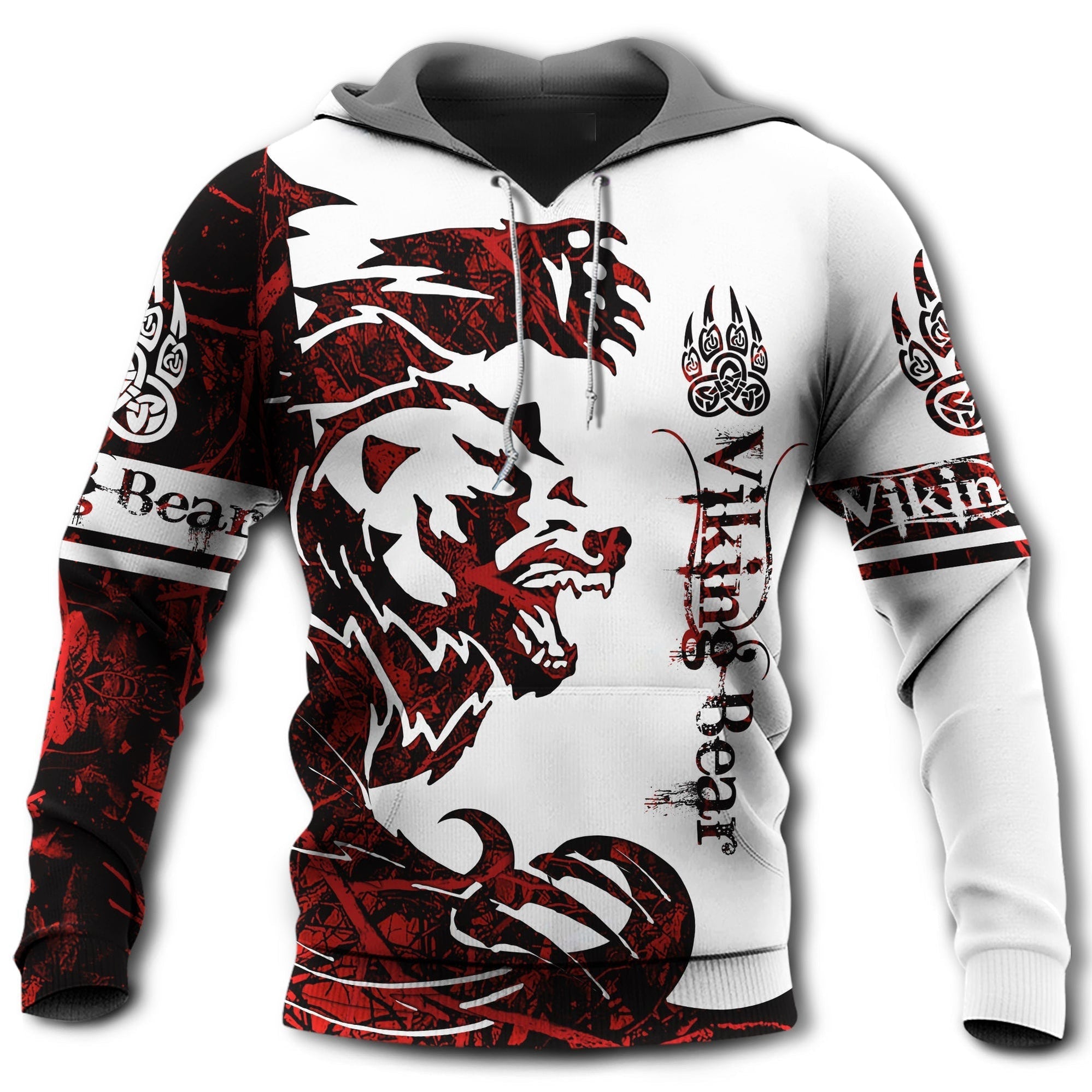 Viking Bear Legend Red And White Style So Hot - Hoodie