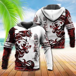 Viking Bear Legend Red And White Style So Hot - Hoodie