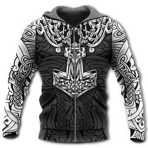 Viking Blood Black And White Style - Hoodie