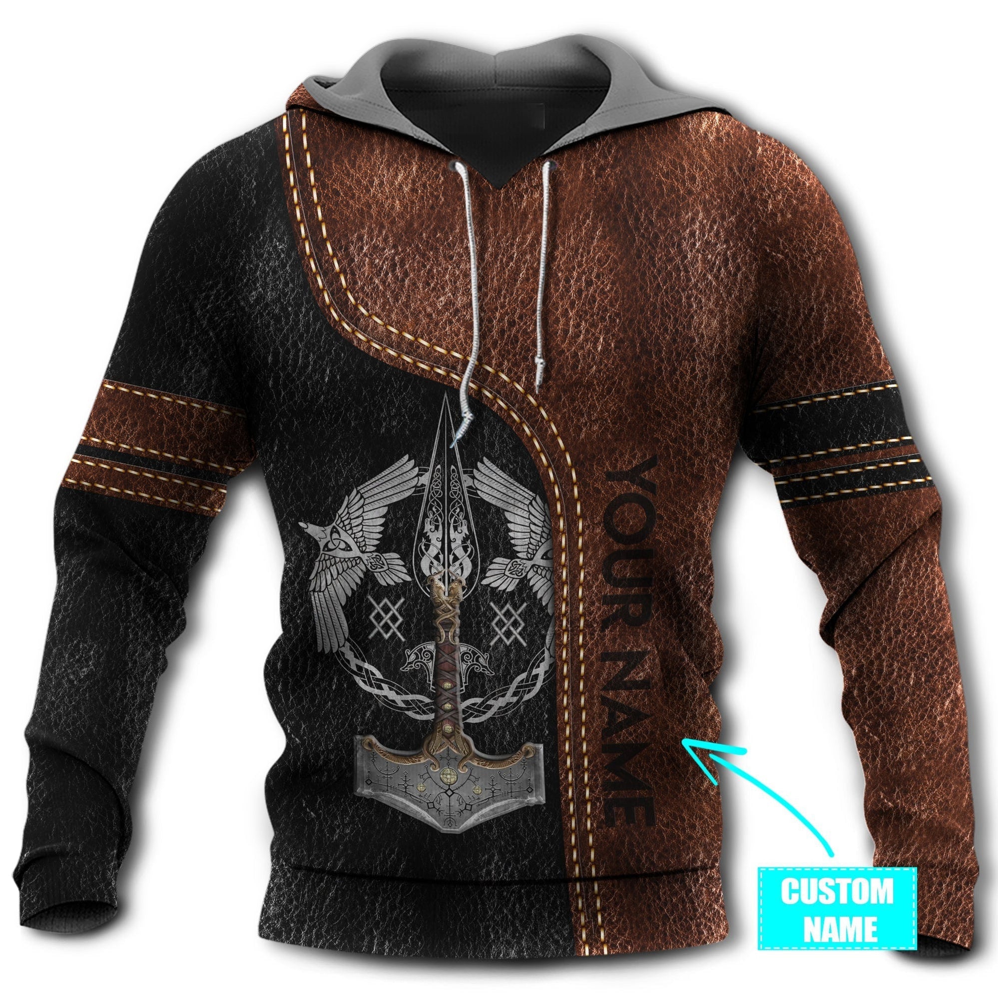 Personalized Viking Blood With Brown and Black - Hoodie