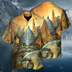 Viking Cat Hagar The Hairy Came To Purr And Pillage Hawaiian Shirt