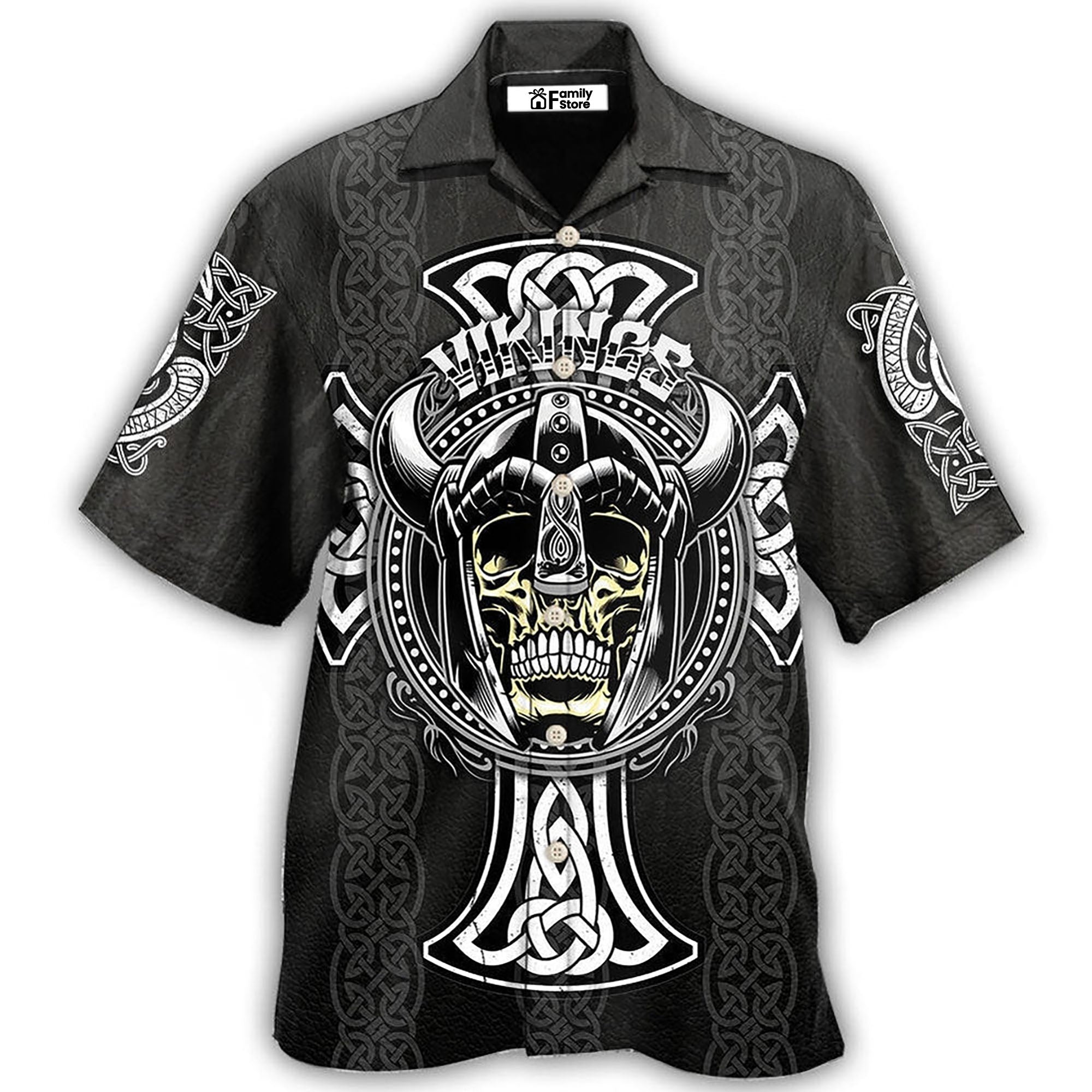 Viking Cool Pattern Black Style Hawaiian Shirt