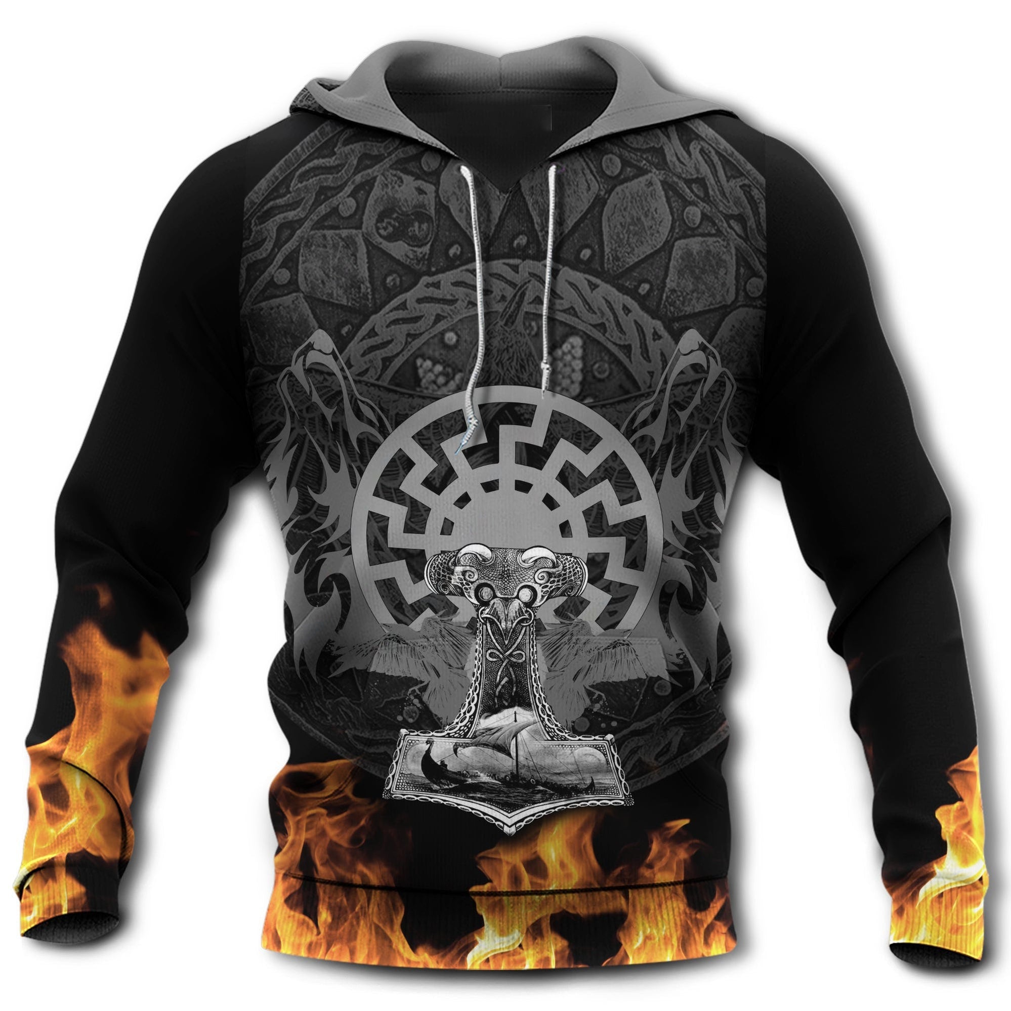 Viking Fire Black - Hoodie