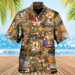 Viking Funny Viking Map Art Hawaiian Shirt