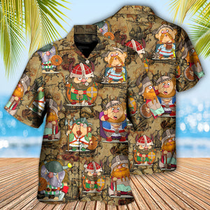 Viking Funny Viking Map Art Hawaiian Shirt