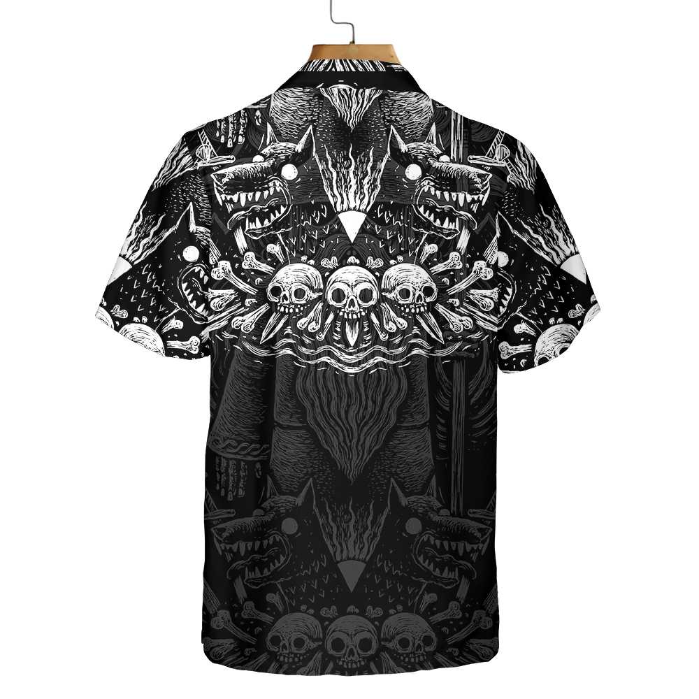 Black And White Viking Odin Norse Mythology Hawaiian Shirt