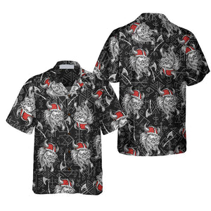 Viking Head Hawaiian Shirt, Seamless Pattern God Odin Viking Shirt