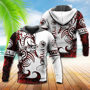 Viking Hydra Legend Red And White - Hoodie