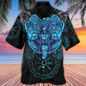 Viking King Blue Art Hawaiian Shirt