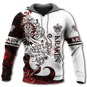 Viking Kraken Legend Red And White - Hoodie