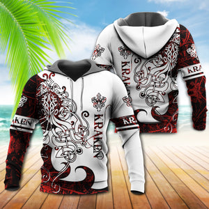 Viking Kraken Legend Red And White - Hoodie