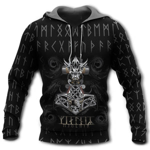 Viking Mjolnir With Black Style - Hoodie