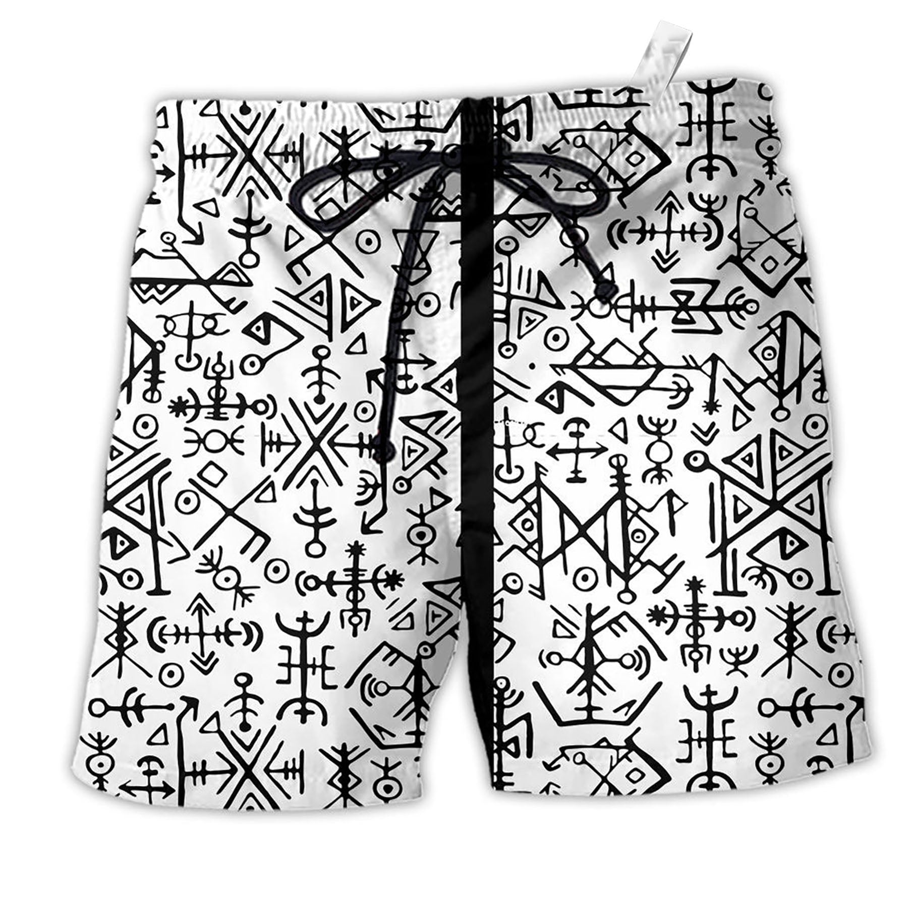 Viking Victory Life Black And White Style Beach Short
