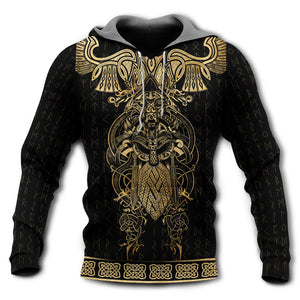 Viking Warrior The Raven Yellow Of Odin - Hoodie